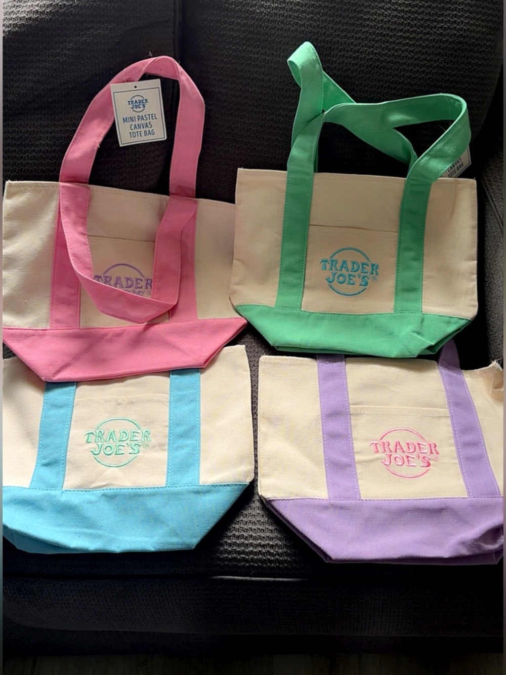 Trader Joe's Mini Pastel Canvas Tote - Pink no longer available.